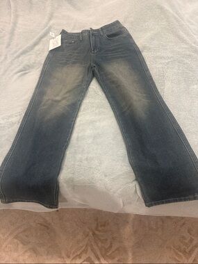 Men's Wide-Leg Faded Denim Jeans